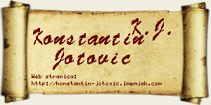 Konstantin Jotović vizit kartica